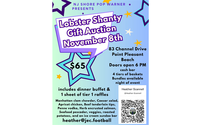 NJ Shore Pop Warner Gift Auction